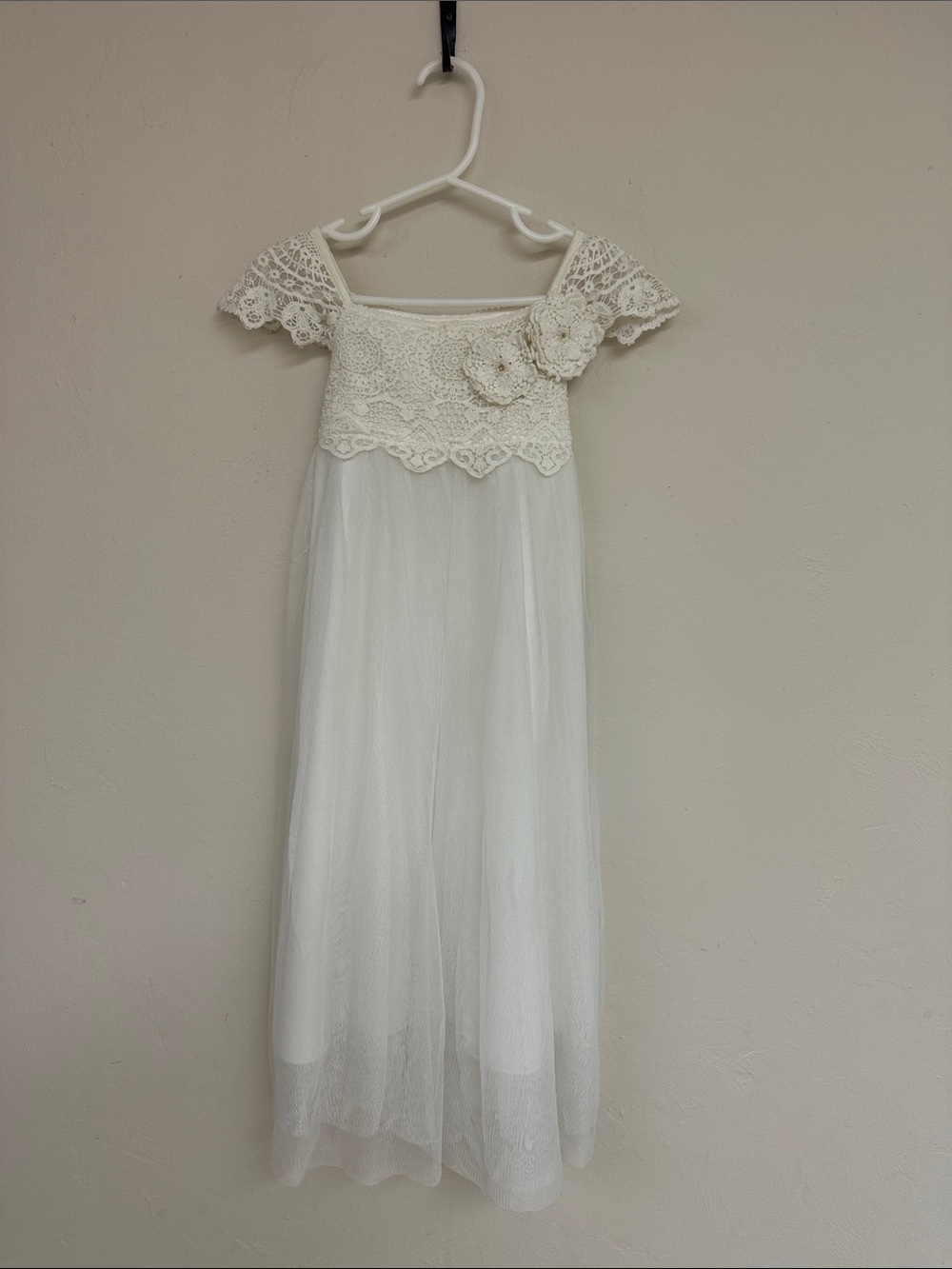 Monsoon Cream Lace Bodice Tulle Girls' Dress